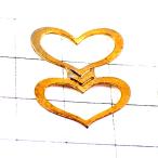  значок * золотой цвет. Heart type 2 шт Gold DUBBLE HEART* Франция ограничение булавка z* редкость . Vintage было использовано булавка bachi