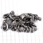  брошь * Древний Рим времена. лошадь машина 3 голова установить серебряный цвет серебряный * Франция ограничение античный * редкость . Vintage было использовано 