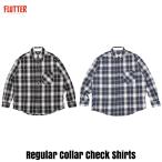 ショッピングSHIRTS FLUTTER(フラッター) Regular Collar Check Shirts 2色(BLACK/NAVY) ☆送料無料サービス中!!