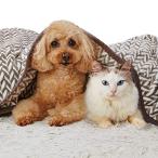 ペティオ (Petio)犬猫用毛布 両面ふわふわあったかブランケット ふっくらヘリンボーン柄 M