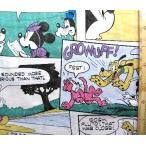 ◇ キャラクター 生地 ミッキーマウスと仲間たち  （ ビンテージ  ）シ−チング （ 綿100％ )　生地幅−約108cm  ディズニー  手芸 布 綿 （ プリント ）