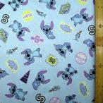キャラクター 生地  布 スティッチ（ ブルー系 ) 柄番号14（ 2026 ) クラフトシリーズ オックス （ 綿100％ ) 生地幅−約108cm gr-1159-1a-kk-8185