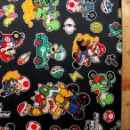 キャラクター 生地 布  マリオカートワールド ( チャコールグレー ) 柄番号1 （ 2026 ) オックス （ 綿100％ ) 生地幅−約108cm g-3047-1b-kk-8202