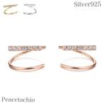ピアス レディース アクセサリー シルバー Silver925 ピンクゴールド 金属アレルギー対応 フープ CZダイヤ Peacetachio 送料無料 プレゼント プチギフト