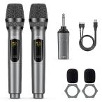 LEKATO K380Sワイヤレスマイク 充電式ダイナミックマイク UHF マイクロフォン 6.35mmレシーバ付き 技適認証済 会議/カラオケマイク