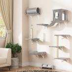 DoubleTT キャットウォーク 7つセット 猫用 キャットステップ 壁掛け式 DIY キャットタワー 猫家具 棚 キャットトンネル 猫ハウス ハン