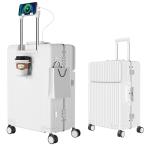 [Ashard] スーツケース 多機能フロントオープン キャリーケース ストッパー付き 機内持ち込み キャリーバッグ 携帯スタンド USBポート付き