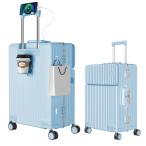 [Ashard] スーツケース 多機能フロントオープン キャリーケース ストッパー付き 機内持ち込み キャリーバッグ 携帯スタンド USBポート付き