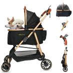 ショッピングLOUIS MILA&LOUIS ペットカート分離型 取り外し可能 軽量ファッション 犬 カート4輪耐摩耗 犬用カート 犬 バギー ワンタッチ折りたたみ ペットバ
