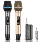 JYX ワイヤレスマイク 無線カラオケマイク UHF マイクロフォン 充電式 会議、スピーチ、公演、パーティー、学校運動会などに適用 (ローズゴールド