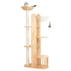 ショッピングキャットタワー 【なになにLIFE】 キャットタワー 木製 大型猫 おしゃれ 天然木 据え置き 大型 スポット インテリア性 多頭飼い スリム 見晴台 猫タワー 宇宙