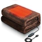 電気毛布 掛け 敷き 兼用 電気ひざ掛け usb給電 LEDディスプレイ表示 電気ブランケット 膝掛け 3段階温度調整 タイマー付き 自動オフ 切り忘