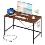 LunarLight ワークデスク 机 幅120奥行60高さ70cm テレワーク PCパソコンデスク シングルデスク 勉強机 コンセント付き オフィス