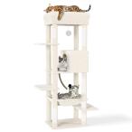 CozyMeow キャットタワー スリム 据え置き ハンモック キャットハウス 大型猫用 つめとぎ 猫 キャットウォーク 爪とぎ 多頭飼い 人気 猫タ