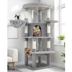 ショッピングキャットタワー Globlazer キャットタワー コーナ猫タワー 猫ハウス 大型猫 据え置 き 天然麻紐 爪とぎポール 隠れ家 展望台 ハンモック ポンポン おもち