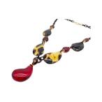 本べっ甲ネックレス贅沢琥珀勾玉風レ...