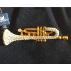 スワロフスキー Swarovski 『Trumpet ブローチ, ゴールドコーティング』