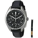 ブローバBulova Men's 96B251 Chronograph Stainless Steel and Leather Special Edition Moon Watch