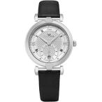 フレデリックコンスタントAlexander Monarch Olympias Date Silver Large Face Watch For Women - Swiss Quartz Stainless Steel Black Satin Le