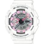 カシオCasio G-Shock Pink and Gray Dial White Resin Quartz Ladies Watch GMAS110MP-7A