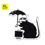 バンクシー ステッカー シール パソコン ウォールステッカー おしゃれ かっこいい スーツケース インテリア アウトドア 車 BANKSY Umbrella Rat サイズXL