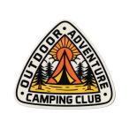 ステッカー アウトドア キャンプ アメリカン おしゃれ かっこいい かわいい 車 バイク Vintage Outdoor Budges CAMPING CLUB