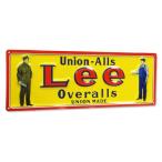 Lee 看板 サインプレート サインボード アメリカン インテリア 雑貨 壁 飾り おしゃれ レトロ かっこいい ガレージ エンボスメタルサイン Overalls サイズM