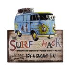 看板 サインプレート サインボード インテリア 雑貨 壁 飾り アメリカン おしゃれ レトロ かっこいい アメリカン雑貨 バス サーフィン SURF SHACK N2104