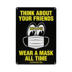 ムーンアイズ サインプレート サインボード マスク 着用 看板 案内板 インテリア 雑貨 おしゃれ 壁 Wear A Mask