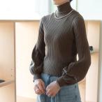 TOLNERA (トルネラ)　セミバルーンスリーブ 細見えリブニット