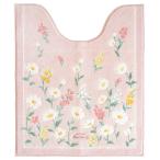 ショッピングトイレマット トイレ マット フルールブラン 75×63ロングトイレマット ナチュラル 花柄 シンプル おしゃれ 滑り止め 洗える 洗濯可 日本製 オカ