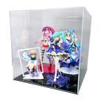 アクリルケースB/コレクションケース/フィギュアケース/ディスプレイケース/5面体/土台付/クリア　幅30cm/奥行30cm/高さ30.6cm