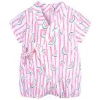Famuka 浴衣 甚平 ロンパース 新生児 子供用 カバーオール 男の子 女の子 半袖 前開き 可愛いプリント 肌着 パジャマ ルームウエ