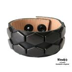 Yahoo! Yahoo!ショッピング(ヤフー ショッピング)ＷＥＮＤＹ'Ｓ ウェンディーズ 正規 イギリス製 ２-Row Hexagon Stud Wrist Band ２連 ヘキサゴン スタッズ リストバンド（BK/BK）