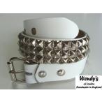 ＷＥＮＤＹ'Ｓ ウェンディーズ 正規 イギリス製 3-Row Small Pyramid Stud Belt ３連スモール ピラミッド スタッズ ベルト(SV/WH)