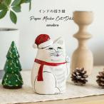  Индия. манэки-нэко Рождество VERSION amabroPAPER MACHE CAT DOLL Xmas version amabro бумага mash кошка кукла манэки-нэко чёрный белый .. предмет 