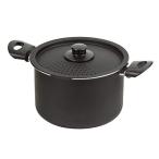 ショッピングパスタ パール金属 湯切り パスタ 鍋 IH対応 ブラック 22cm フッ素加工 マルチクック そば うどん そうめん 麺に最適 HB-4918