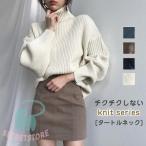 セーター レディース ニット リブ 秋冬 長袖 トップス タートルネック 無地 ストレッチ きれいめ オシャレ インナー 韓国風 ゆったり カジュアル