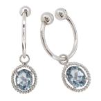 プラチナピアスフープ揺れるアクアマ...