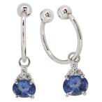 イヤーカフ ノンホール ピアス タンザナイト 揺れる オーバル 12月誕生石 プラチナ レディース 誕生日 記念日 ギフト 女性