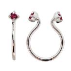 フープイヤリングプラチナルビーイヤ...