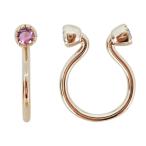 ノンホールピアスフープピンクトルマ...