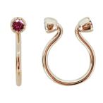 ノンホールピアスフープルビーイヤリ...