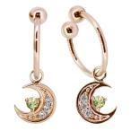 イヤリング月揺れるペリドット8月誕...