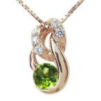 ペリドットネックレスK10一粒ネックレス