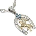 Yahoo! Yahoo!ショッピング(ヤフー ショッピング)ホースモチーフ メンズ 馬 ネックレス ブルートパーズ ネックレス 馬蹄