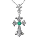 メンズネックレスプラチナクロスエメ...