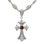 ガーネットネックレスプラチナクロス...