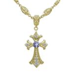 クロス ネックレス タンザナイト 18金 クロス ネックレス