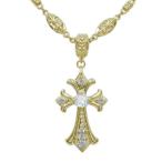クロス ネックレス ロイヤルブルームーンストーン 18金 クロス ネックレス